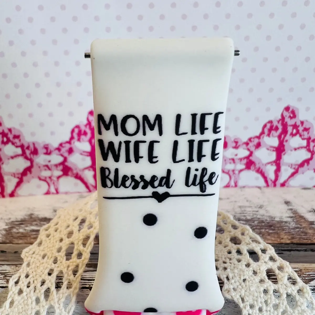 Mom, Wife, Blessed Print Silicone Band For Samsung Watch 3