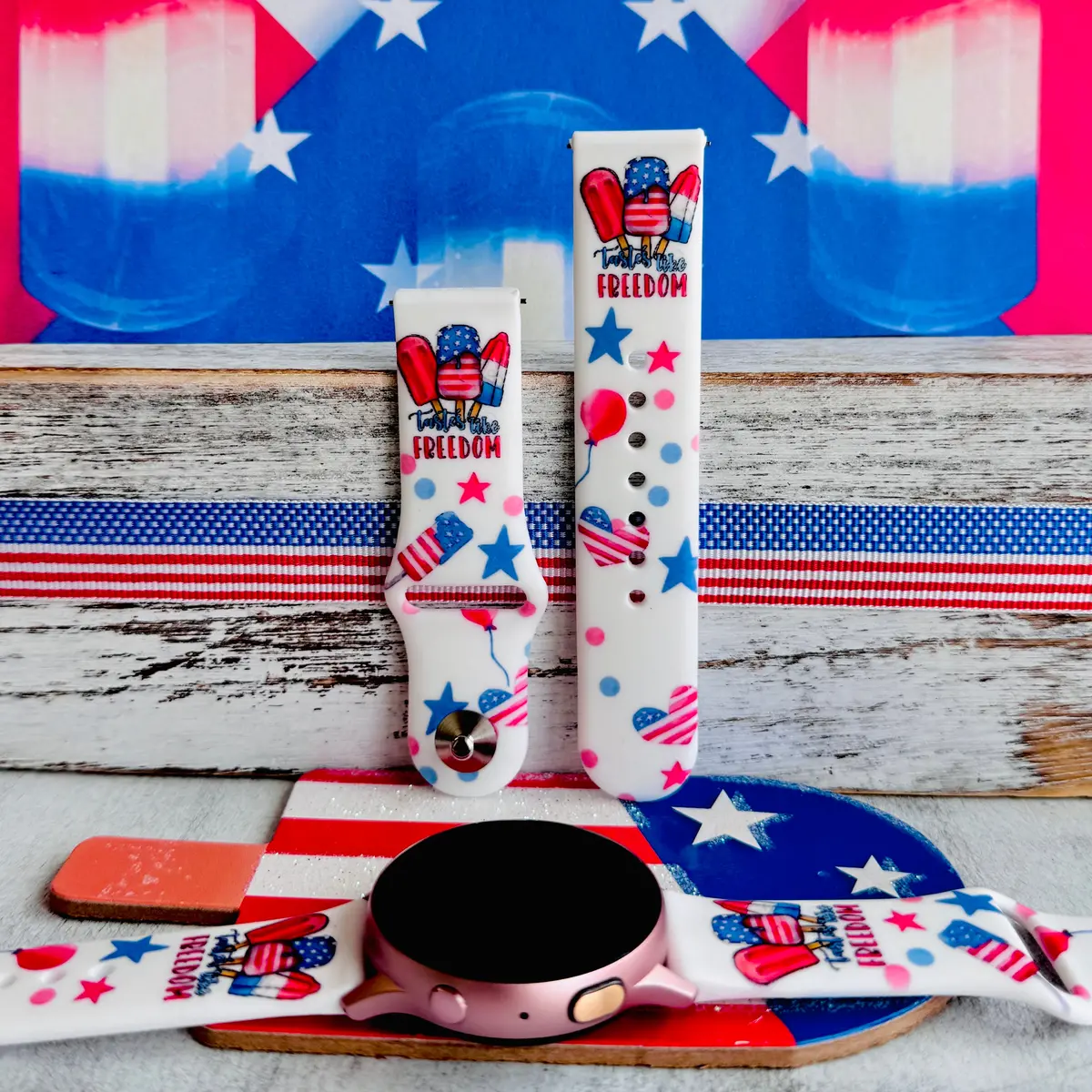 Sweet Liberty Print Silicone Band For Samsung Watch 1