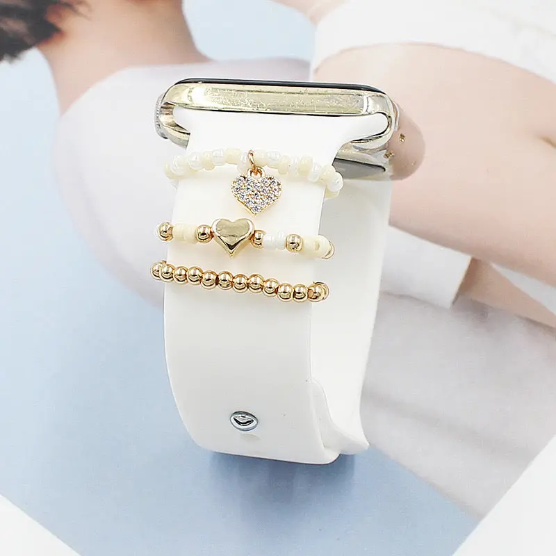 Band Bling 3Pc. Stack Beaded Hearts Multiple Styles/Colors Available 1