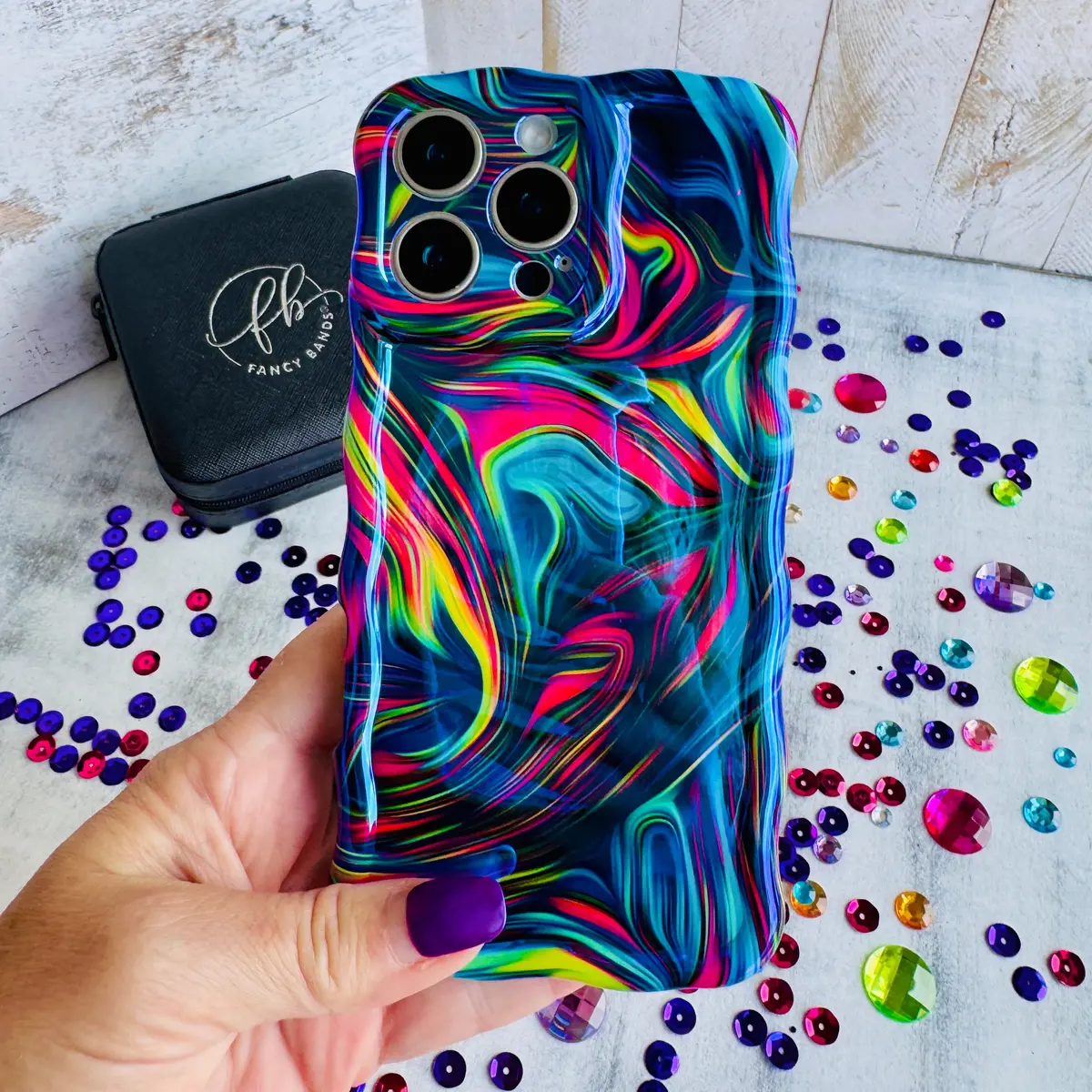 Neon Taffy Wavy Luxe Magsafe Case For Iphone 1