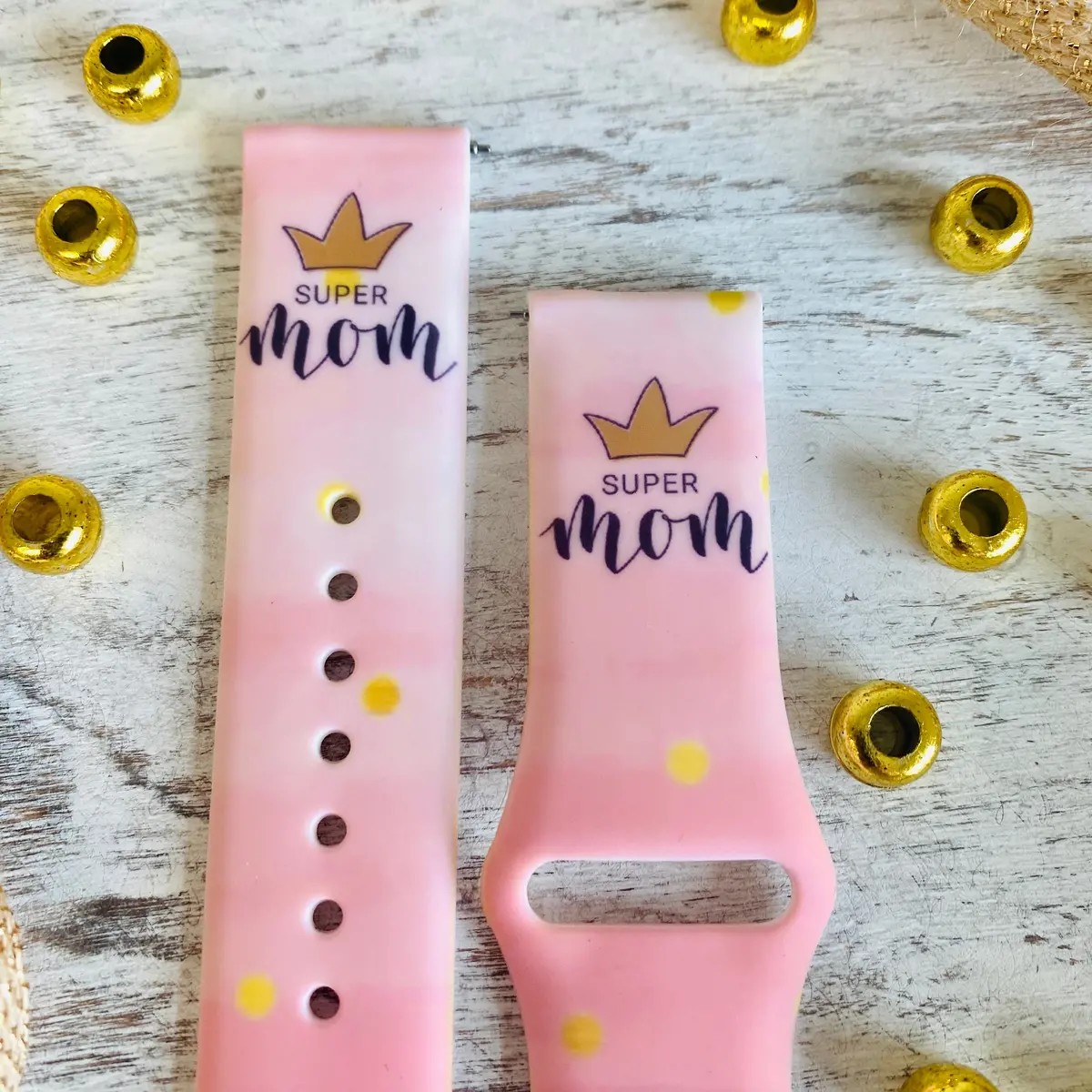 Super Mom Print Silicone Band For Samsung Watch 4