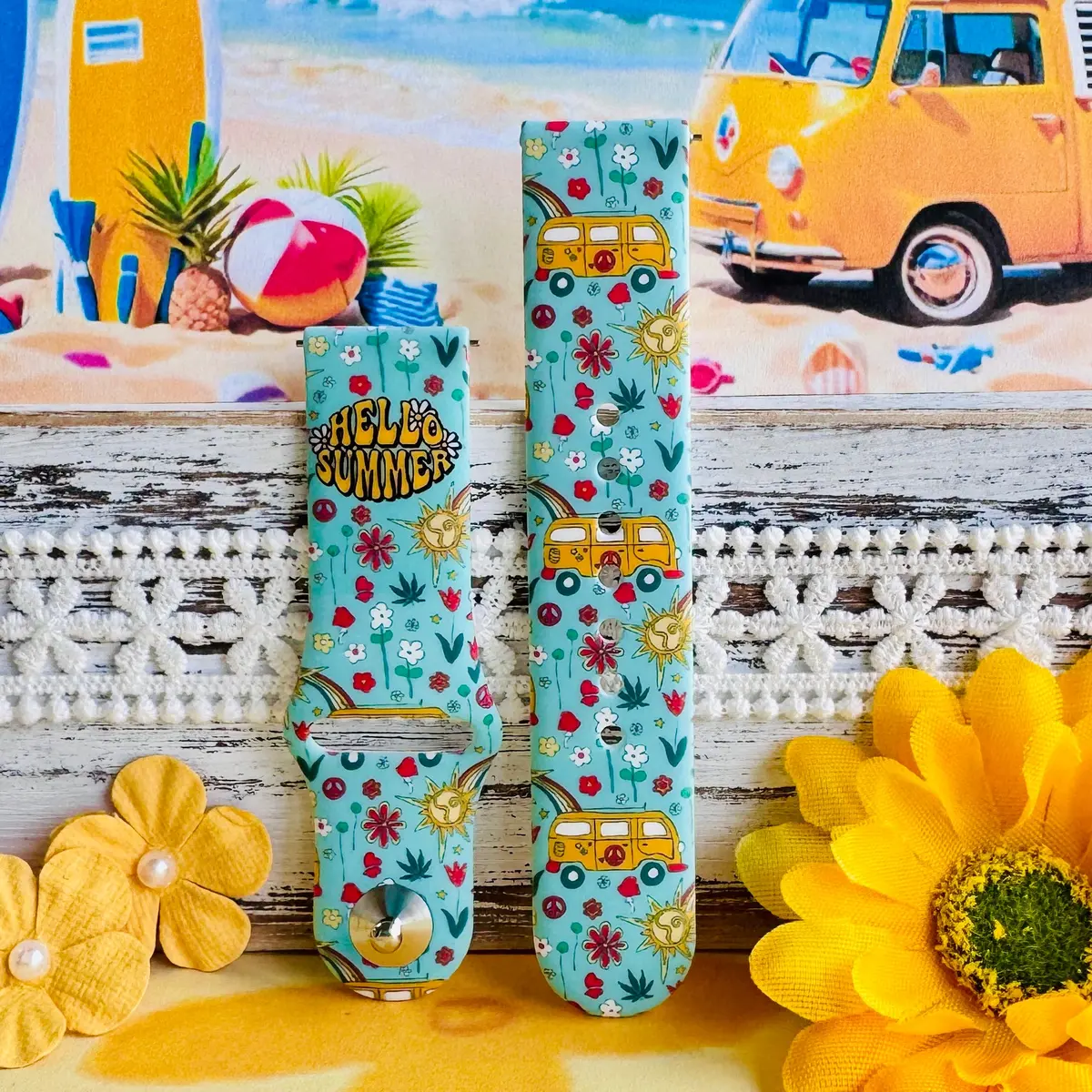 Beach Bus Babe Print Silicone Band For Samsung Watch 1