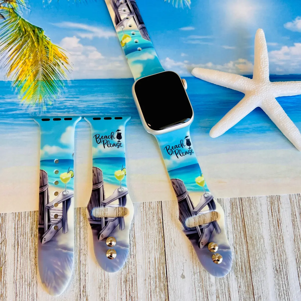 Beach Please Print Silicone Band For Apple Watch 1