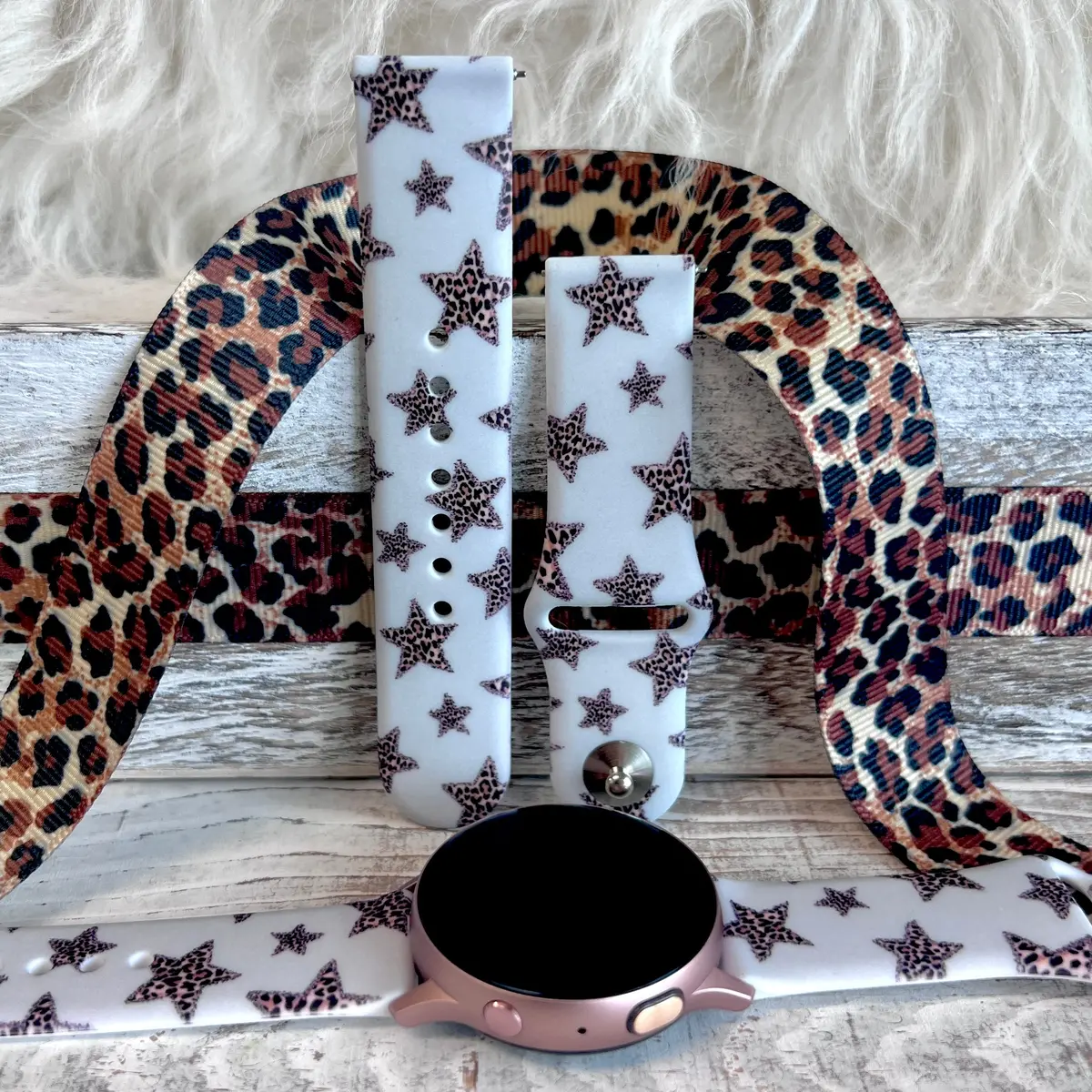 Leopard Stars Print Silicone Band For Samsung Watch 1