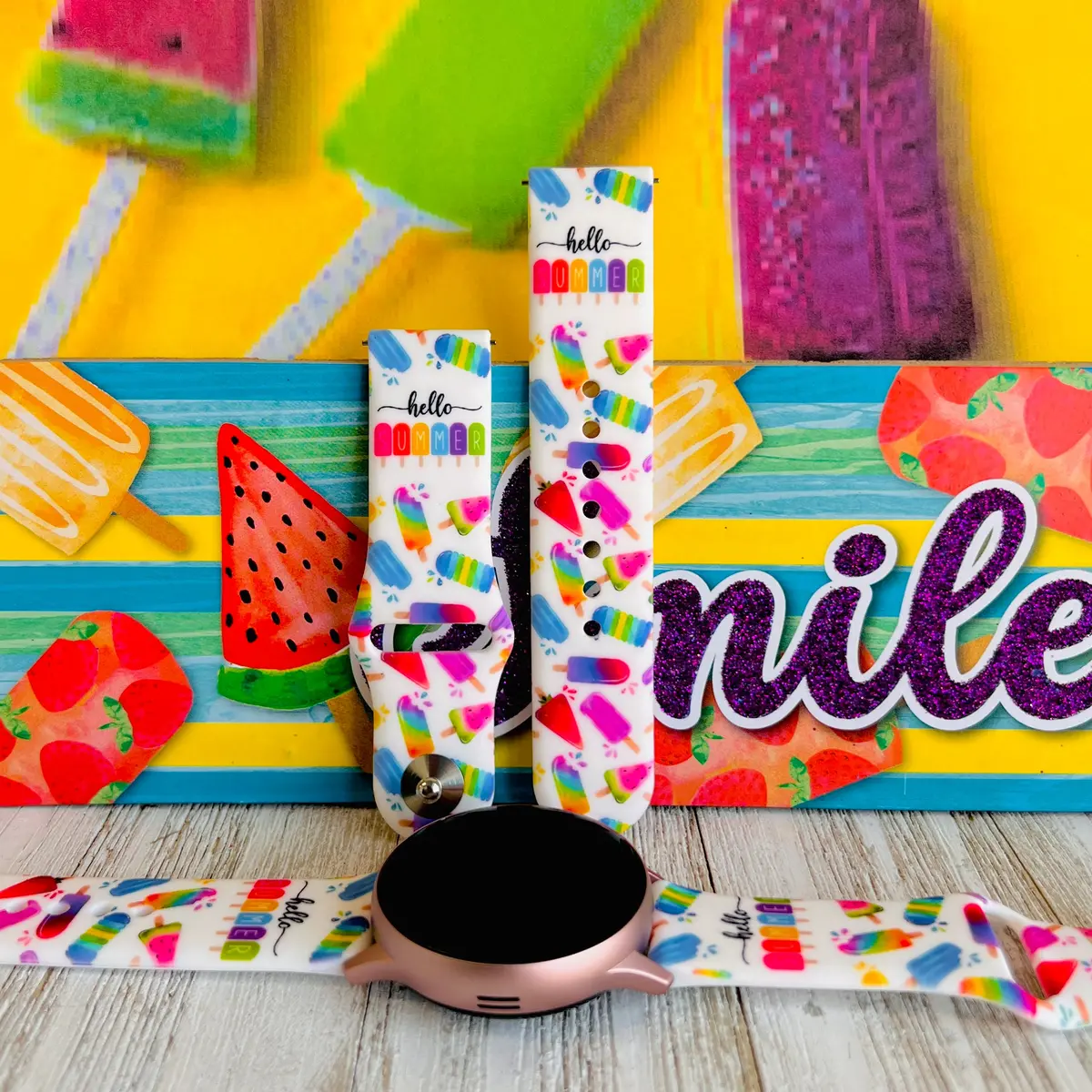 Sweet Summer Print Silicone Band For Samsung Watch 1