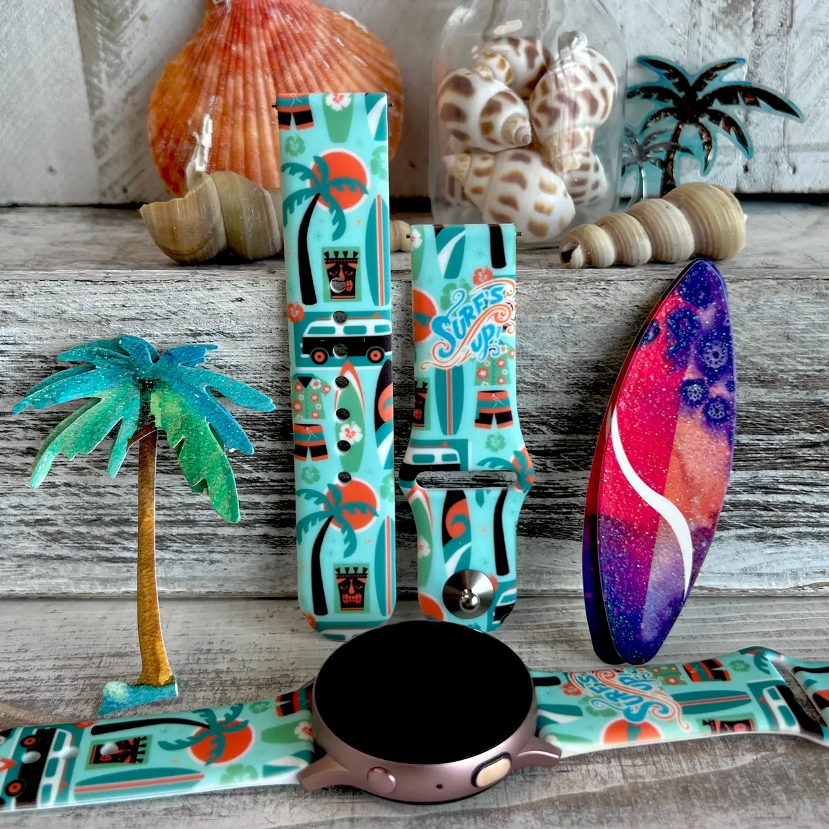 Surfs Up Print Silicone Band For Samsung Watch 1