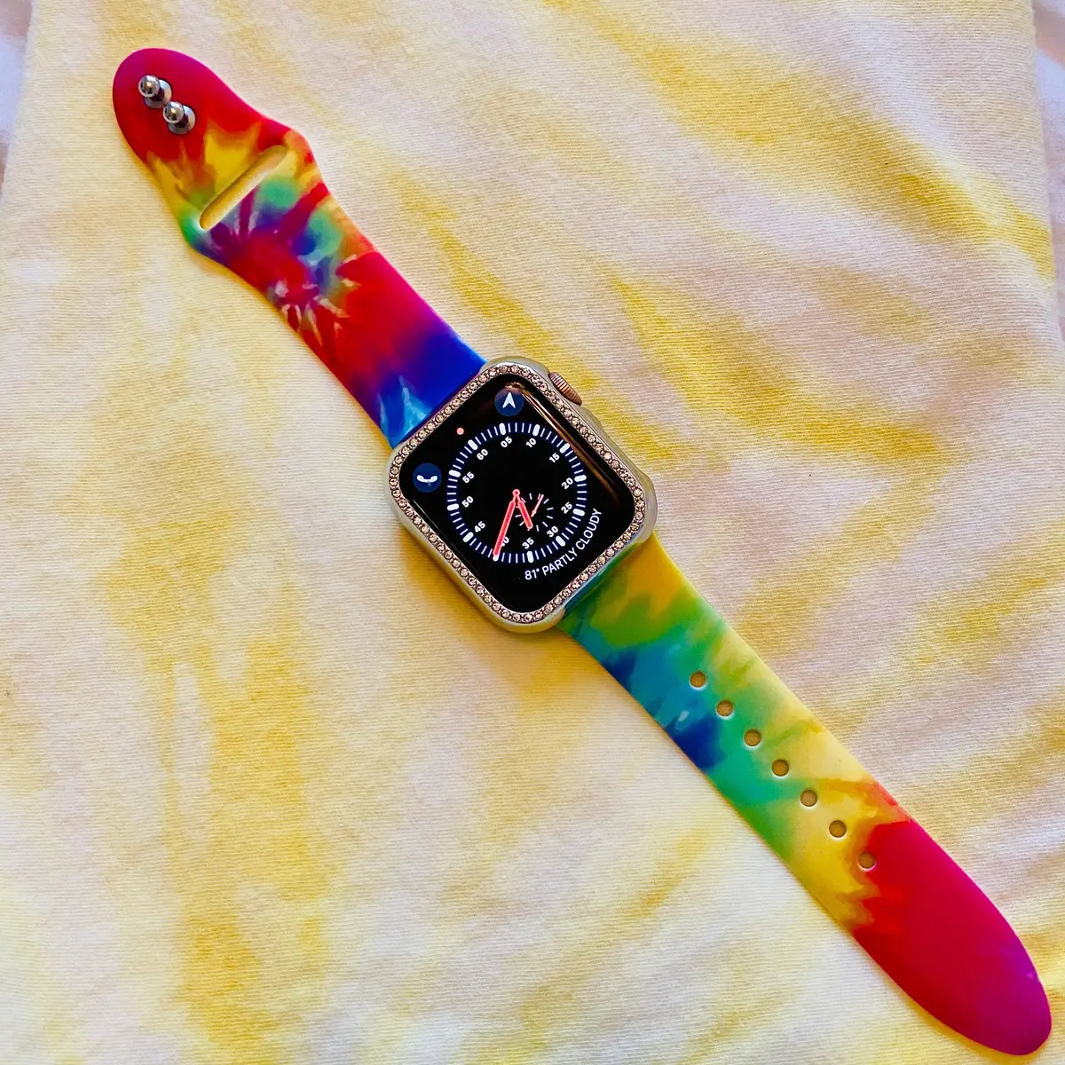 Colorful Tie Dye Print Silicone Band For Apple Watch 1