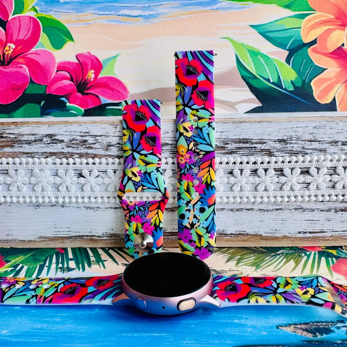 Electric Paradise Print Silicone Band For Samsung Watch 1