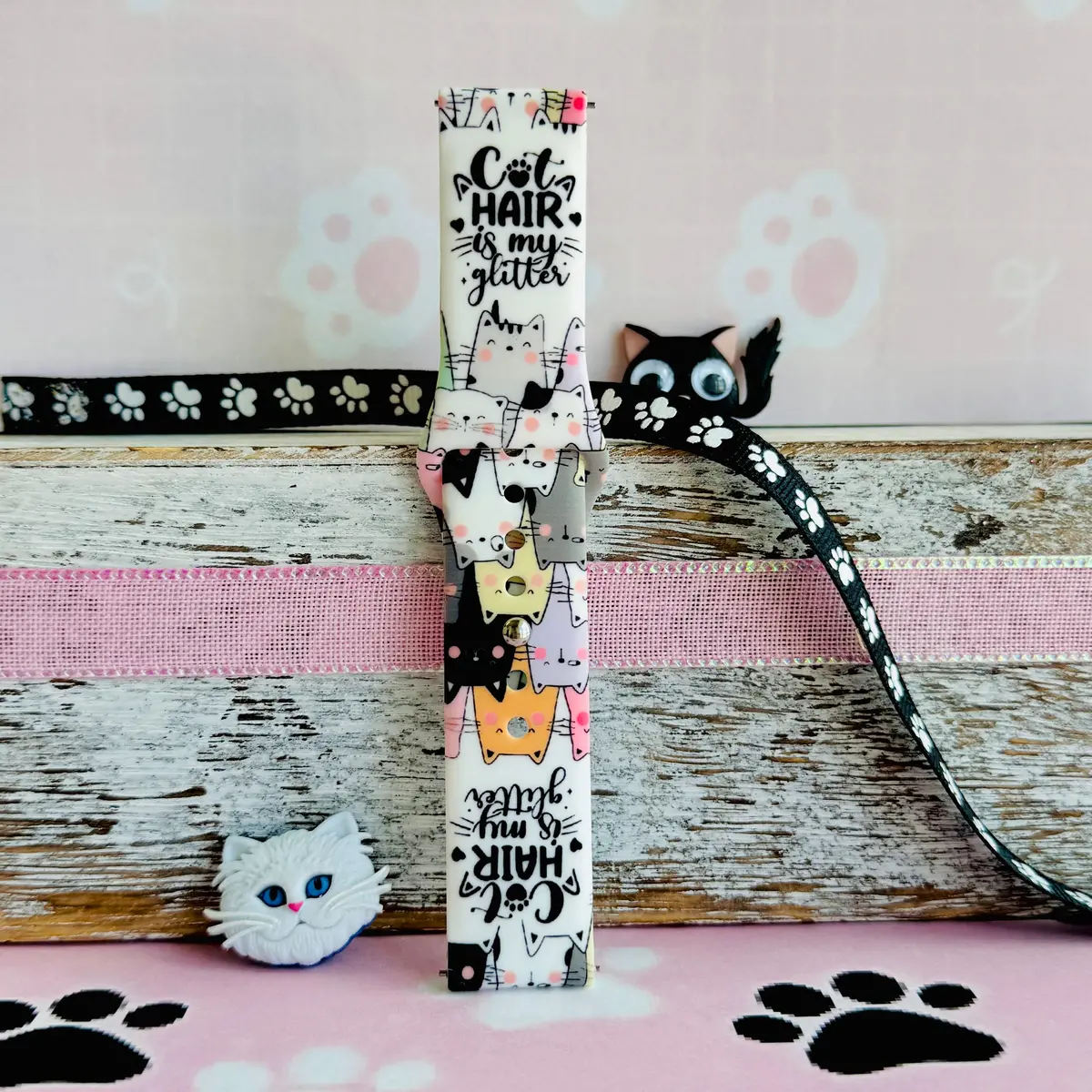 Cat Hair Is My Glitter Print Silicone Band For Samsung Watch 3