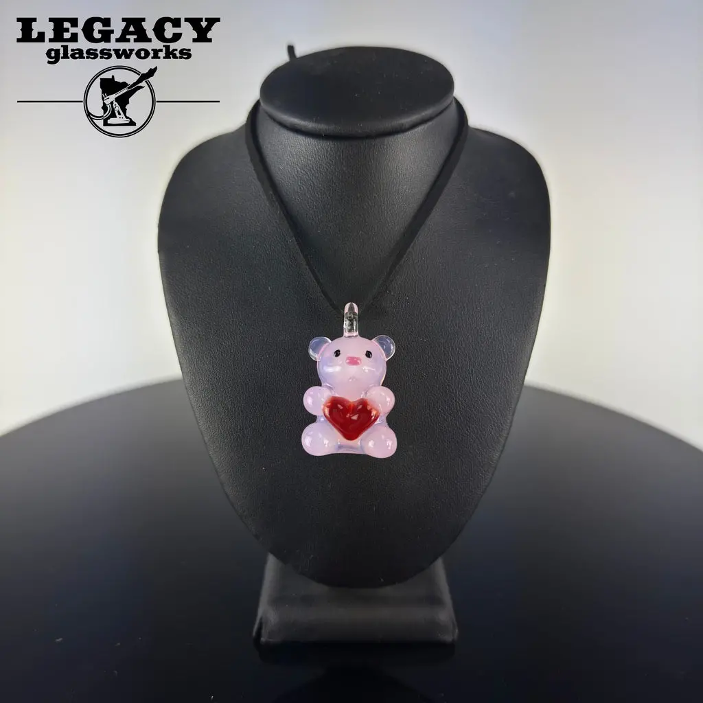 Renee Patula Pink Bear W/ Heart Pendant 1