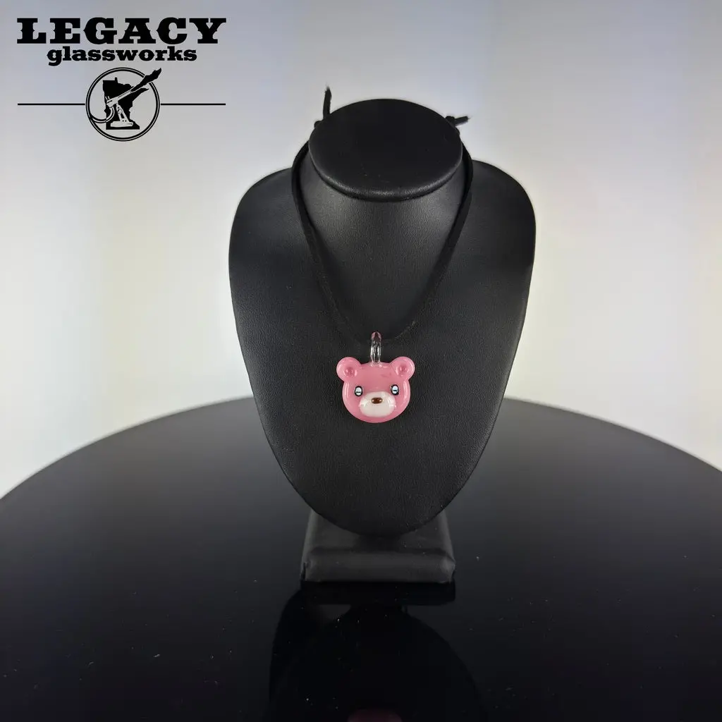 Renee Patula Pink Bear Face Pendant 1