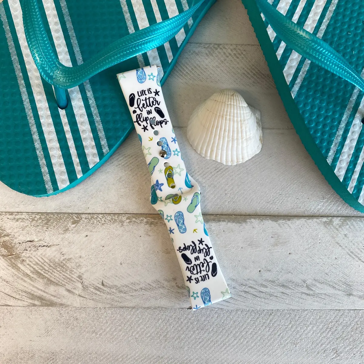 Fancy Flip Flops Print Silicone Band For Samsung Watch 4