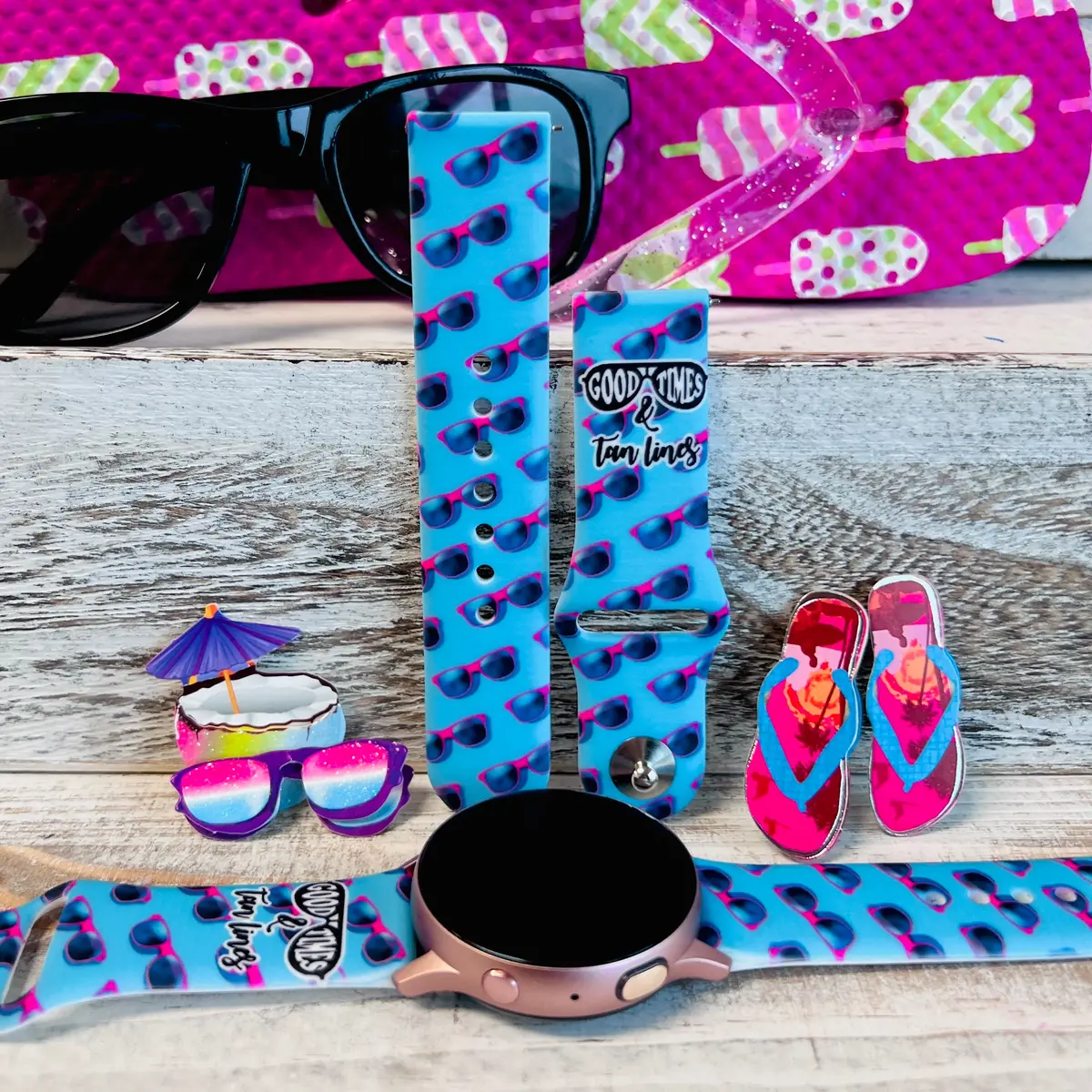 Good Times & Tan Lines Print Silicone Band For Samsung Watch 1
