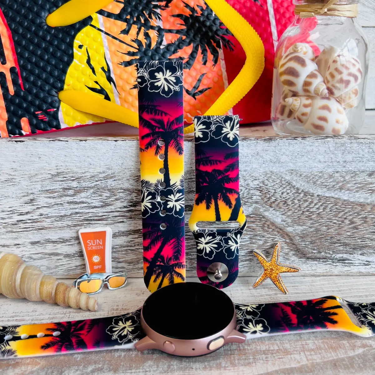 Hawaiian Shirt Print Silicone Band For Samsung Watch 1