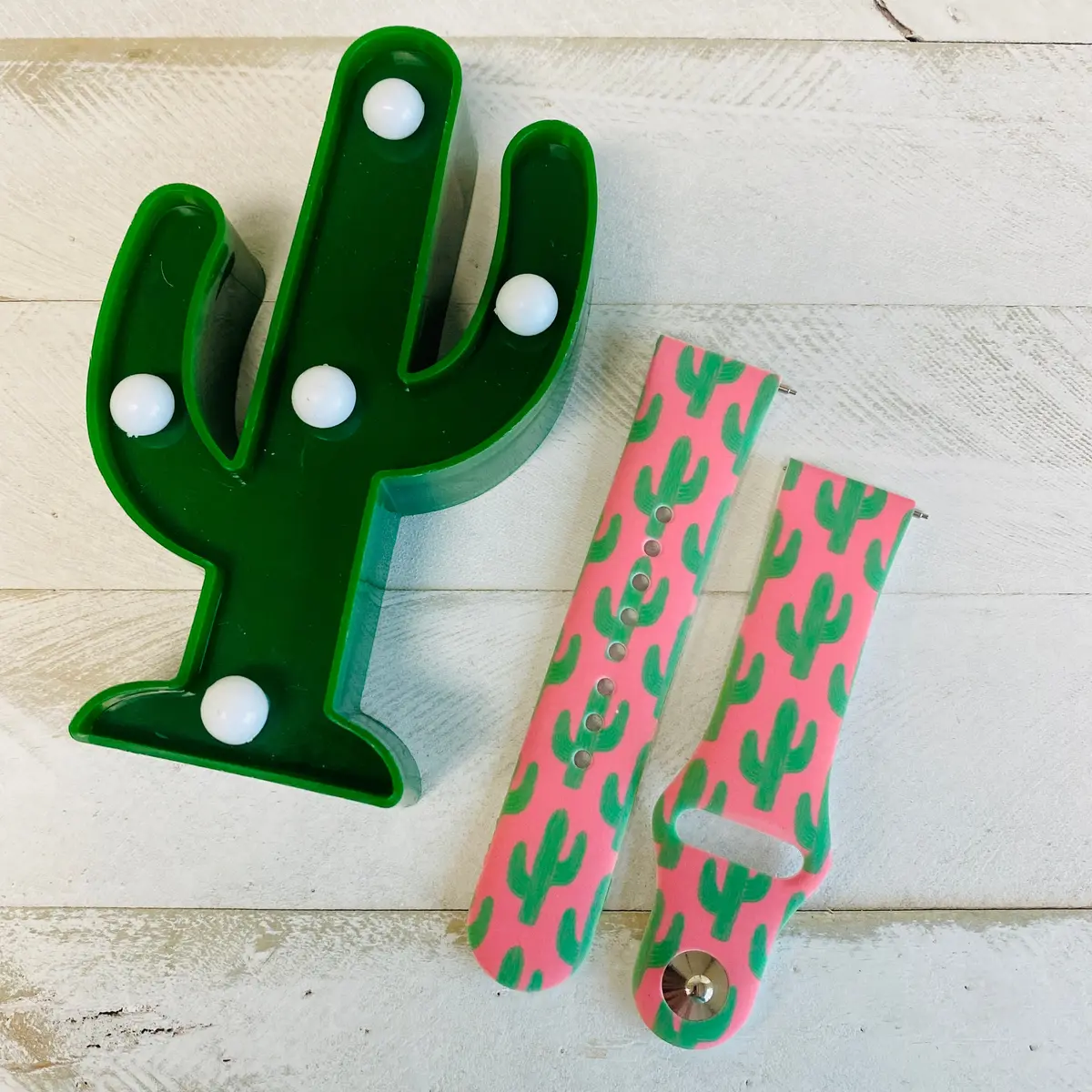 Pretty In Pink Cactus Print Silicone Band For Samsung Watch 2