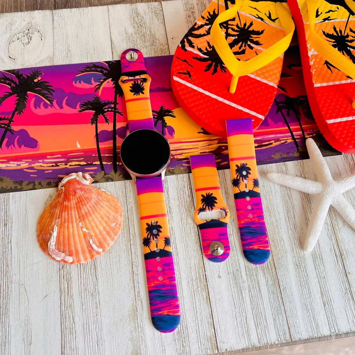 Summer Flashback Print Silicone Band For Samsung Watch 1