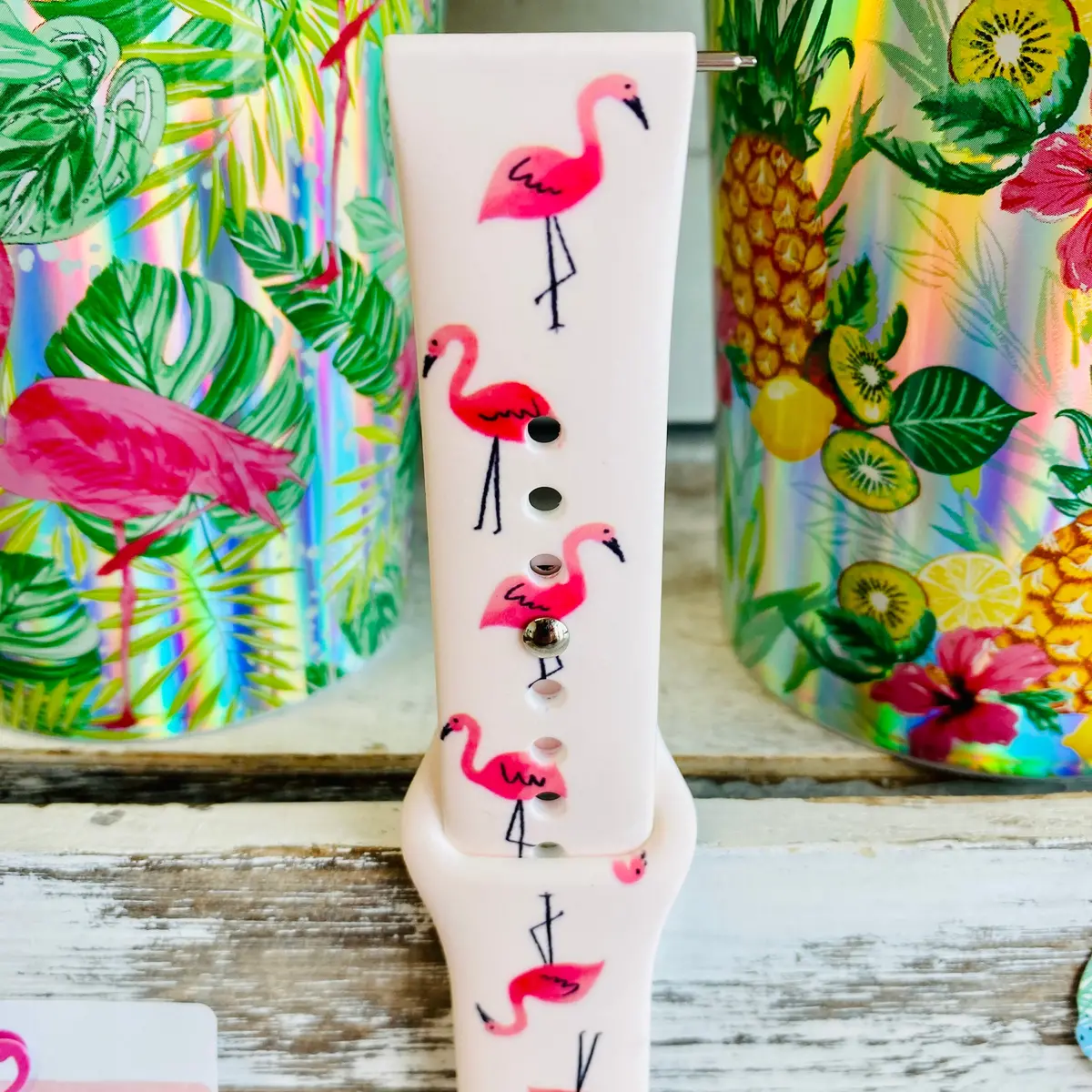 Pink Flamingo Print Silicone Band For Samsung Watch 2