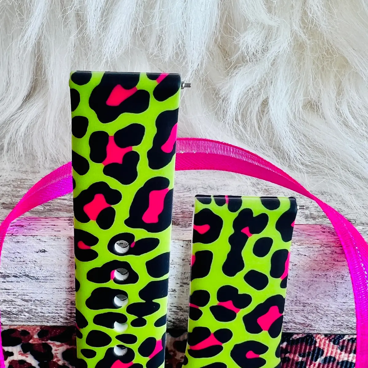Lime-Ade Leopard Print Silicone Band For Samsung Watch 2