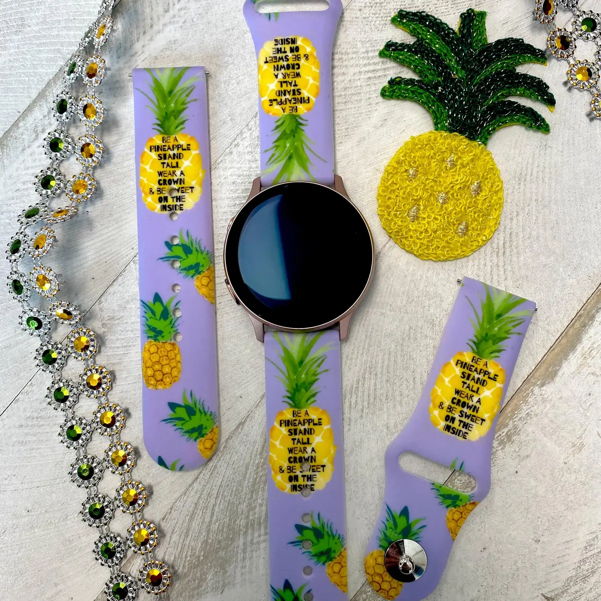 Be A Pineapple Print Silicone Band For Samsung Watch 1
