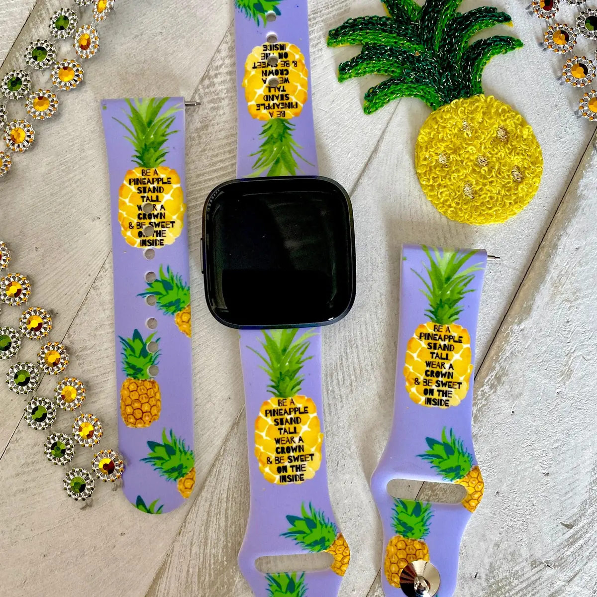 Be A Pineapple Print Silicone Band For Fitbit Versa 1/2 1