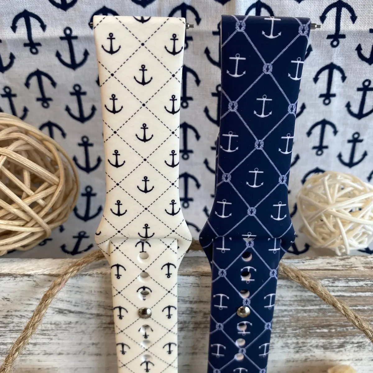 Nautical Anchor Print Silicone Band For Samsung Watch Two Colors Available 2