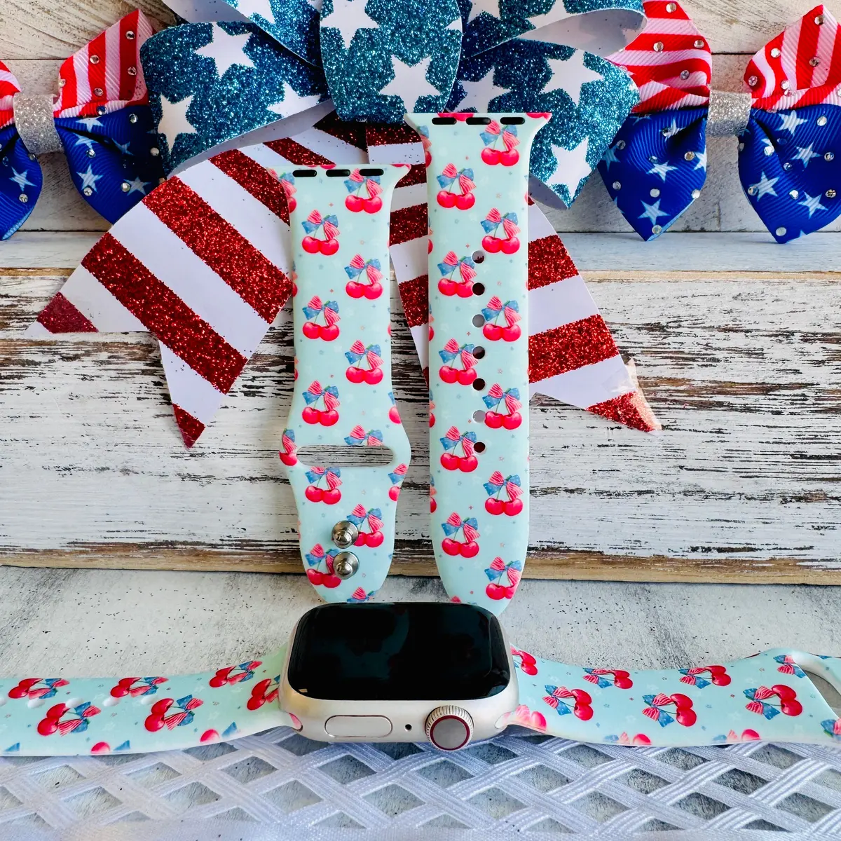 All American Cutie Print Silicone Band For Apple Watch 1