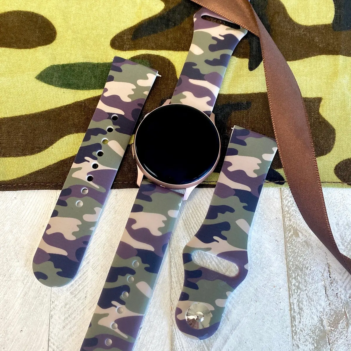 Camouflage Print Silicone Band For Samsung Watch 1