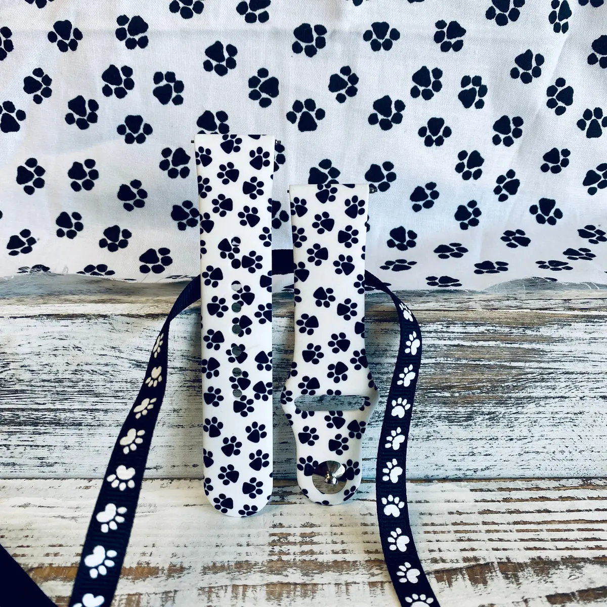 Paw Print Print Silicone Band For Fitbit Versa 1/2 1
