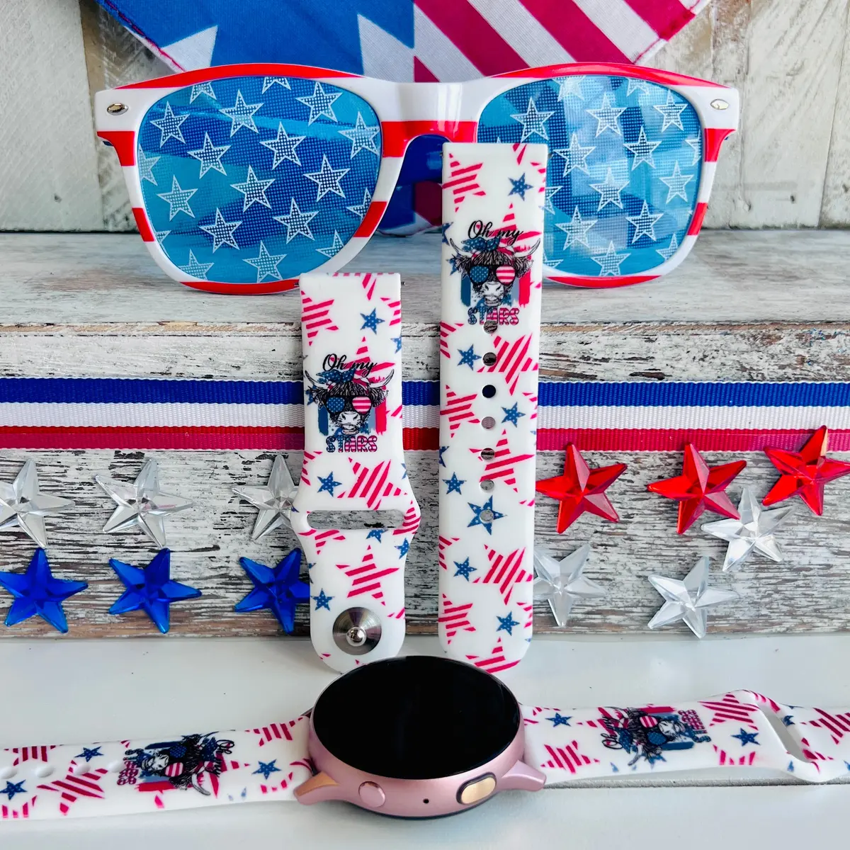 Oh My Stars Print Silicone Band For Samsung Watch 1