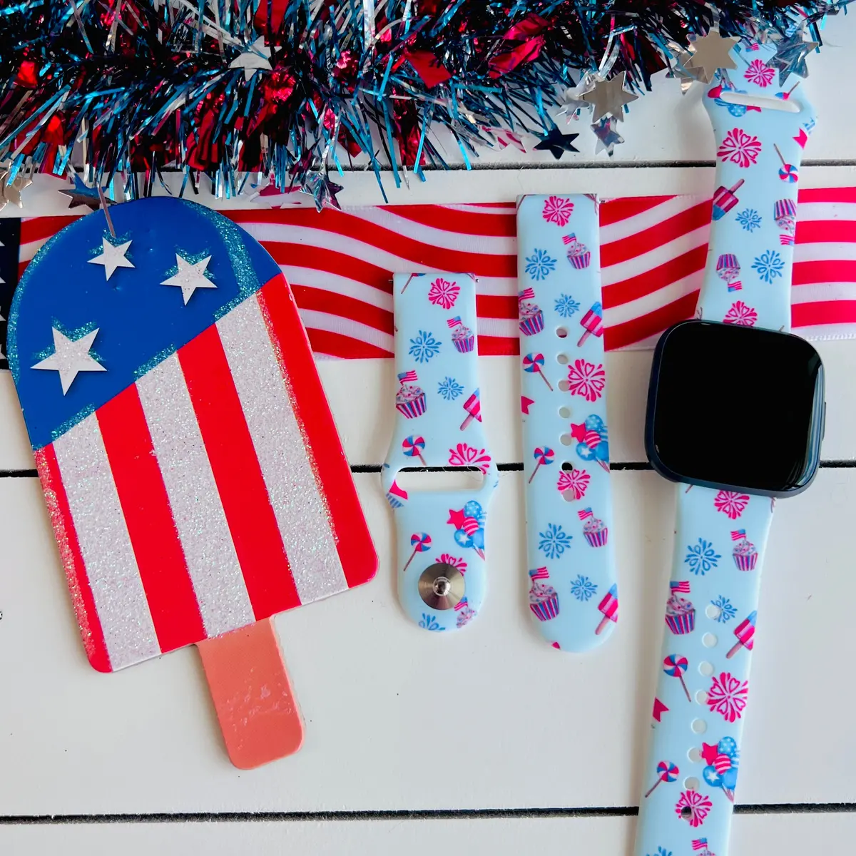 Sweet Freedom Print Silicone Band For Fitbit Versa 1/2 1