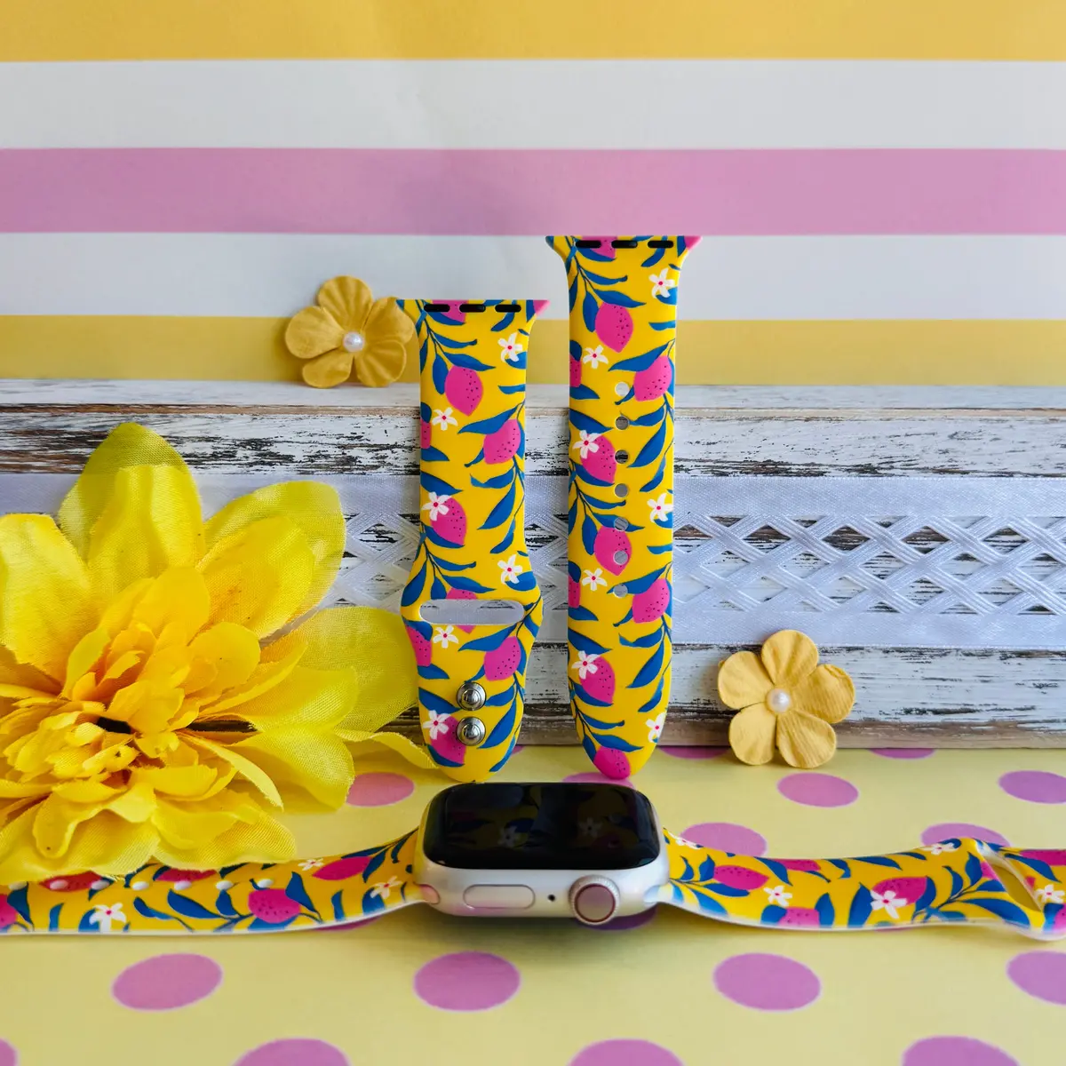 Sunshine Squeeze Print Silicone Band For Apple Watch 1
