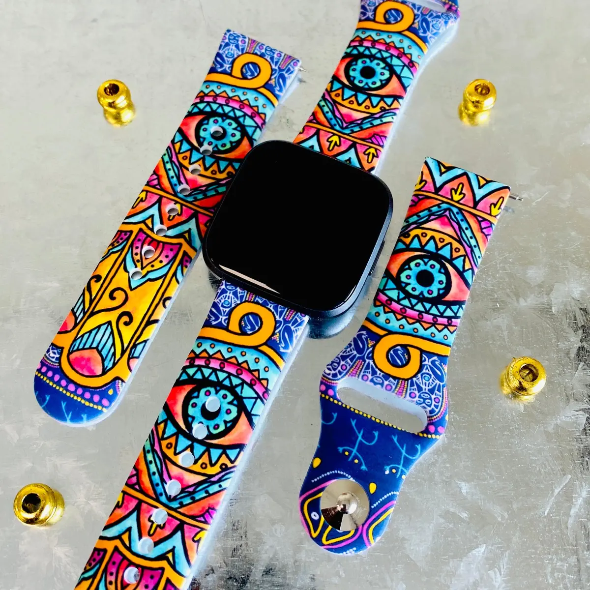 Evil Eye Print Silicone Band For Fitbit Versa 1/2 1