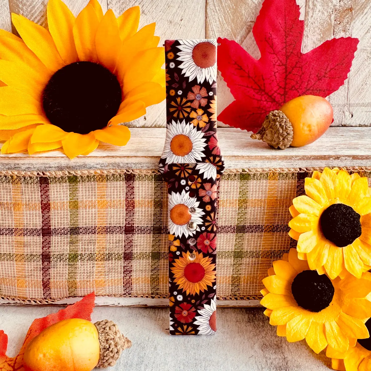 Harvest Sunflower Print Silicone Band For Samsung Watch 3