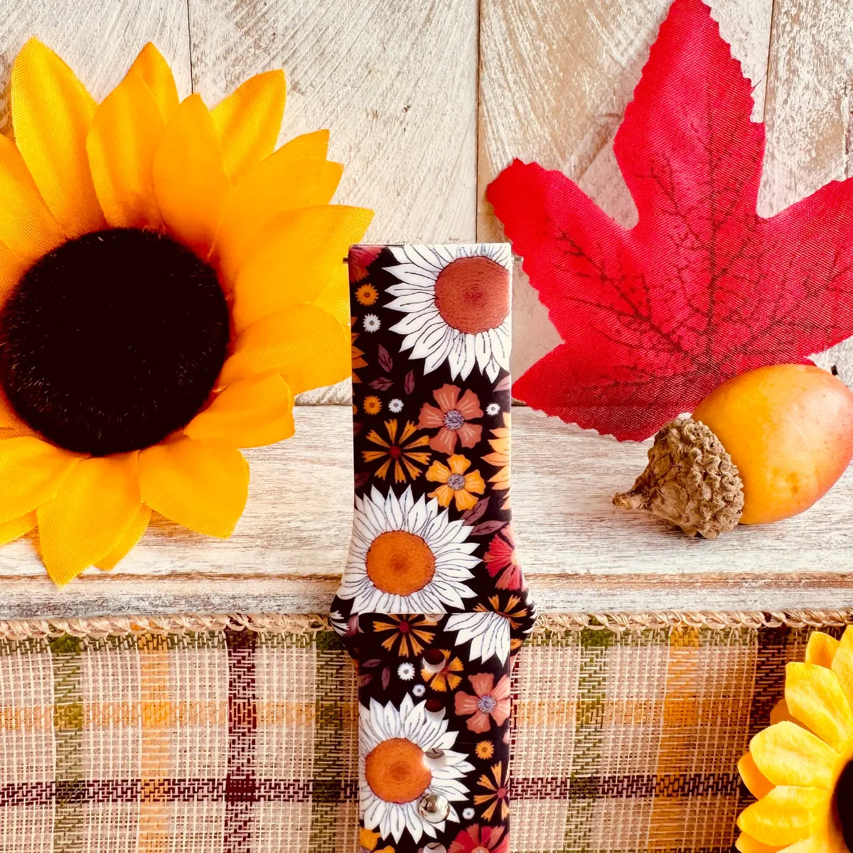 Harvest Sunflower Print Silicone Band For Samsung Watch 4