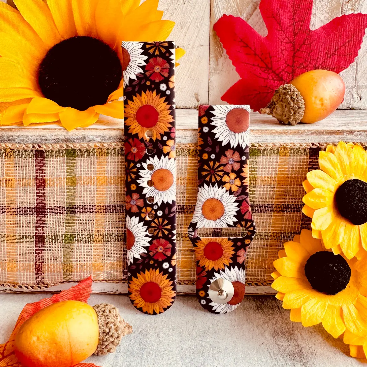 Harvest Sunflower Print Silicone Band For Samsung Watch 1