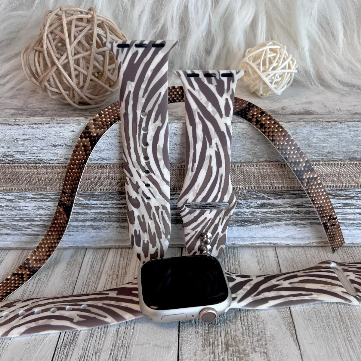 Twisted Animal Print Silicone Band For Apple Watch 1