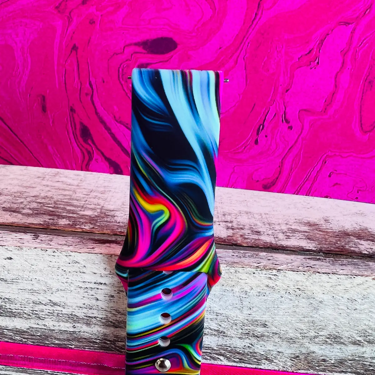 Neon Taffy Print Silicone Band For Samsung Watch 3
