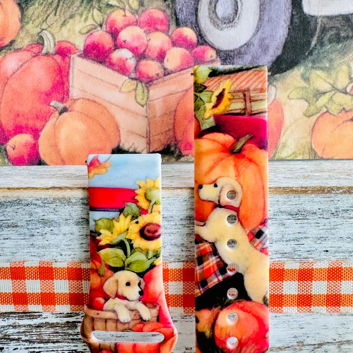 Autumn Paws & Pumpkins Print Silicone Band For Samsung Watch 2