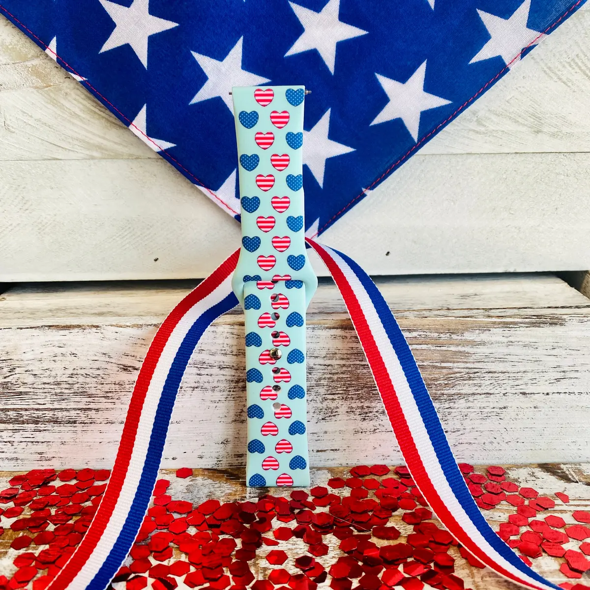 Love The Usa Print Silicone Band For Samsung Watch 4