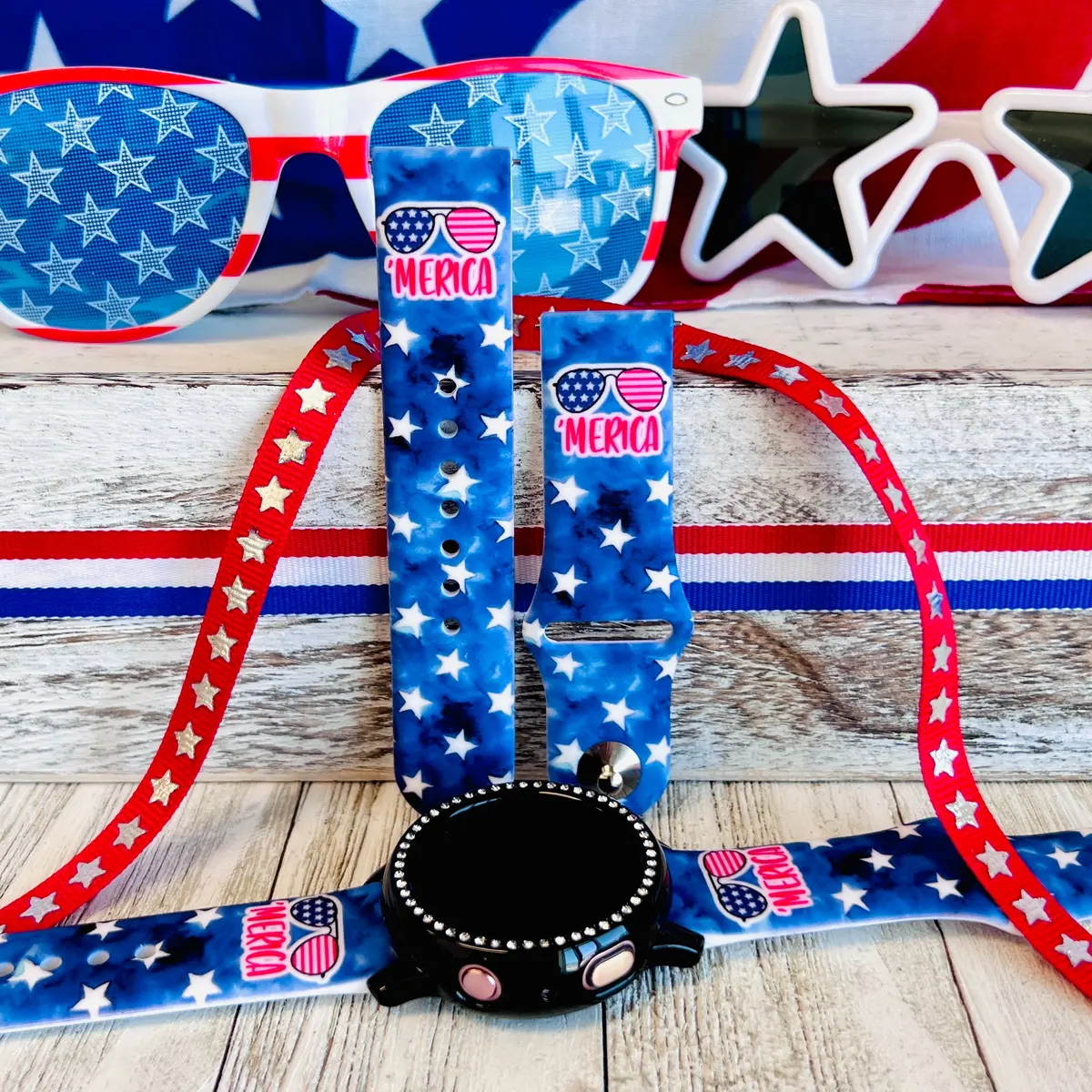 'Merica Print Silicone Band For Samsung Watch 1