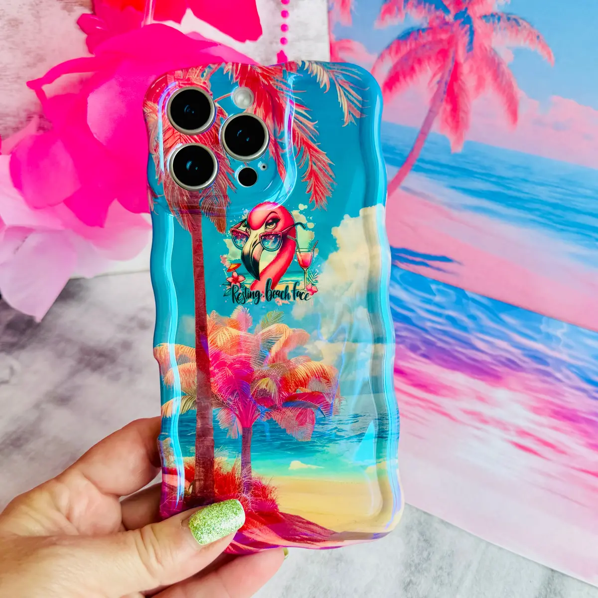 Resting Beach Face Wavy Luxe Magsafe Case For Iphone 1