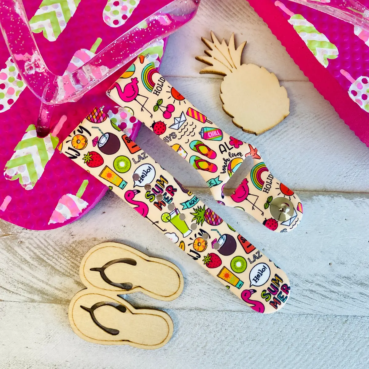 Summertime Print Silicone Band For Samsung Watch 1
