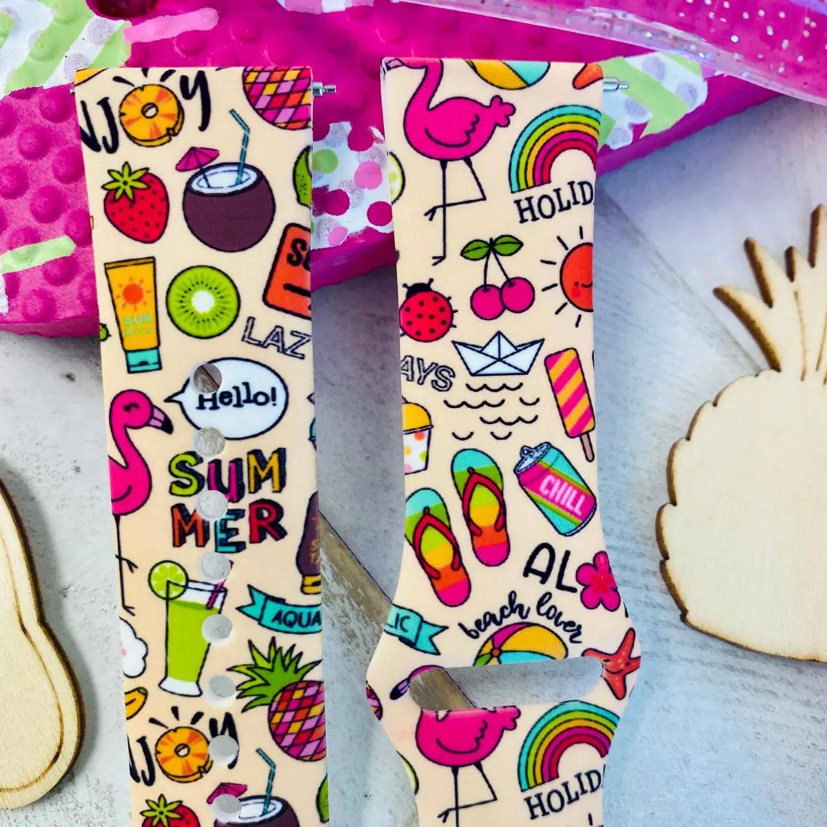 Summertime Print Silicone Band For Samsung Watch 2