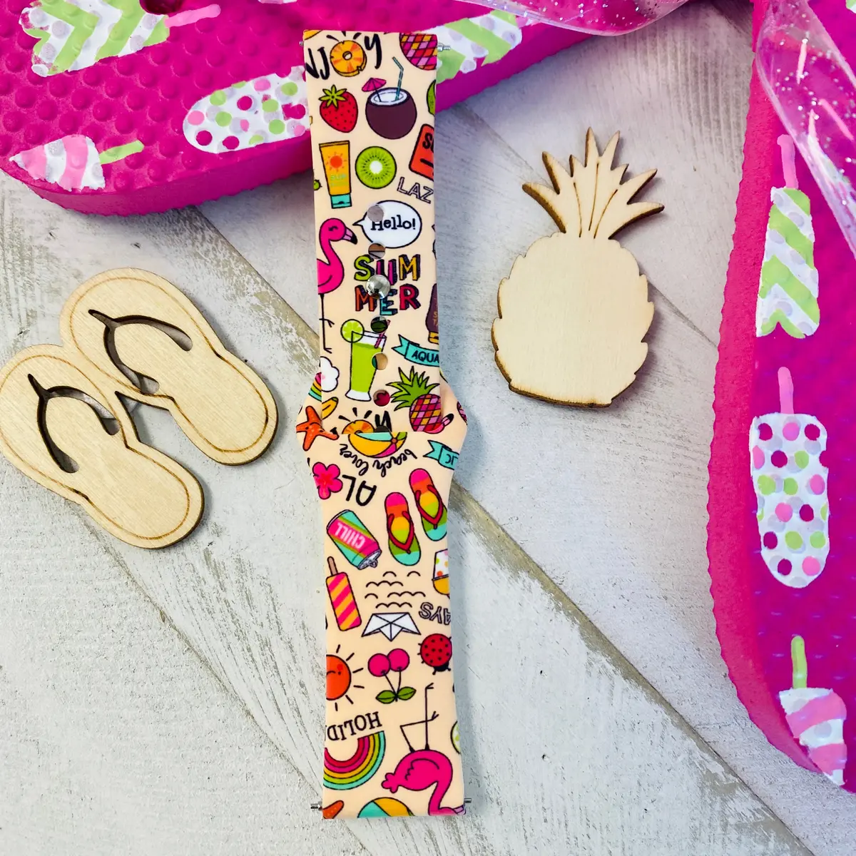 Summertime Print Silicone Band For Samsung Watch 3
