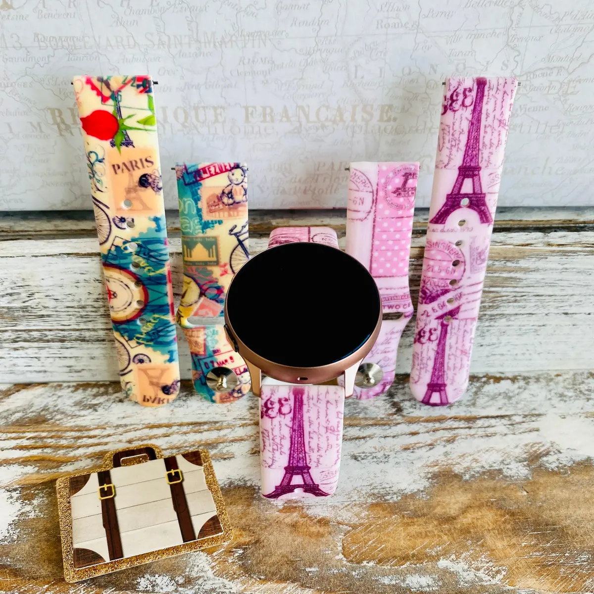 Bon Voyage Print Silicone Band For Samsung Watch Multiple Colors Available 1
