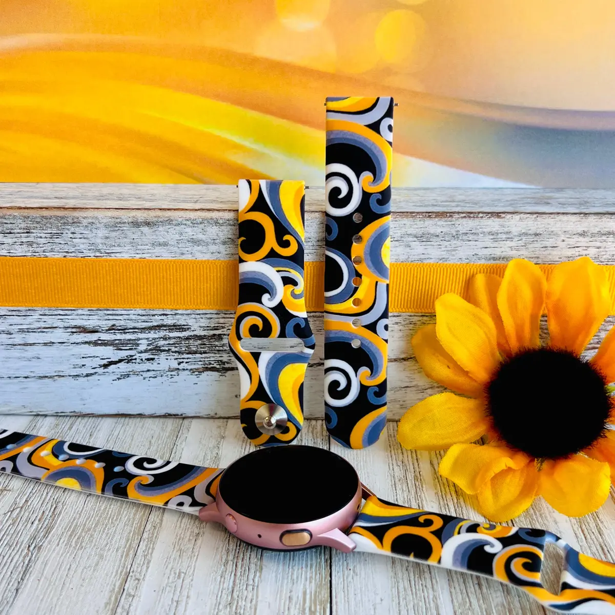 Mellow Yellow Print Silicone Band For Samsung Watch 1