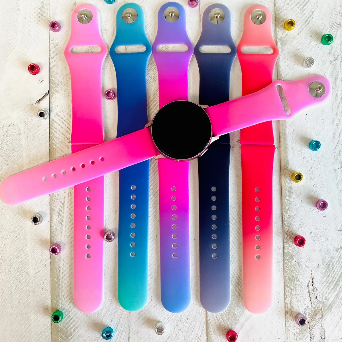Ombre' Print Silicone Band For Samsung Watch Multiple Colors Available 1