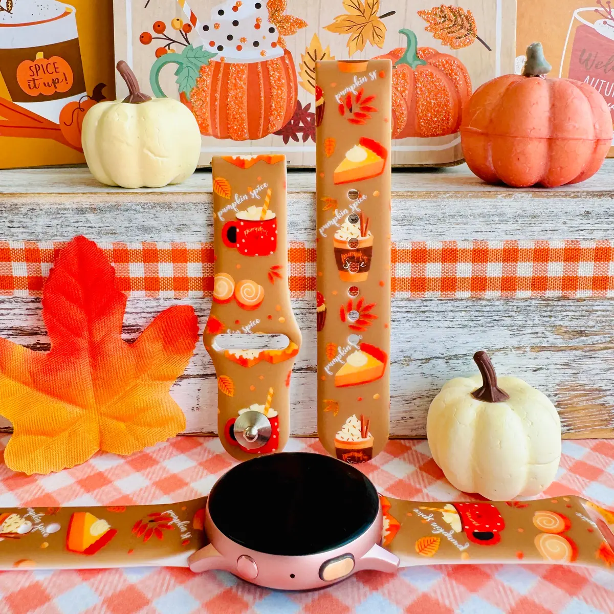 Autumn Treats & Sweets Print Silicone Band For Samsung Watch 1