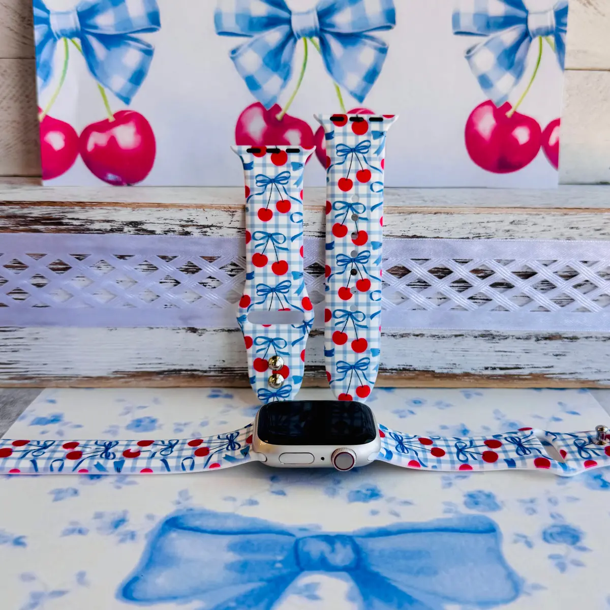 Cherry On Top Print Silicone Band For Apple Watch 1