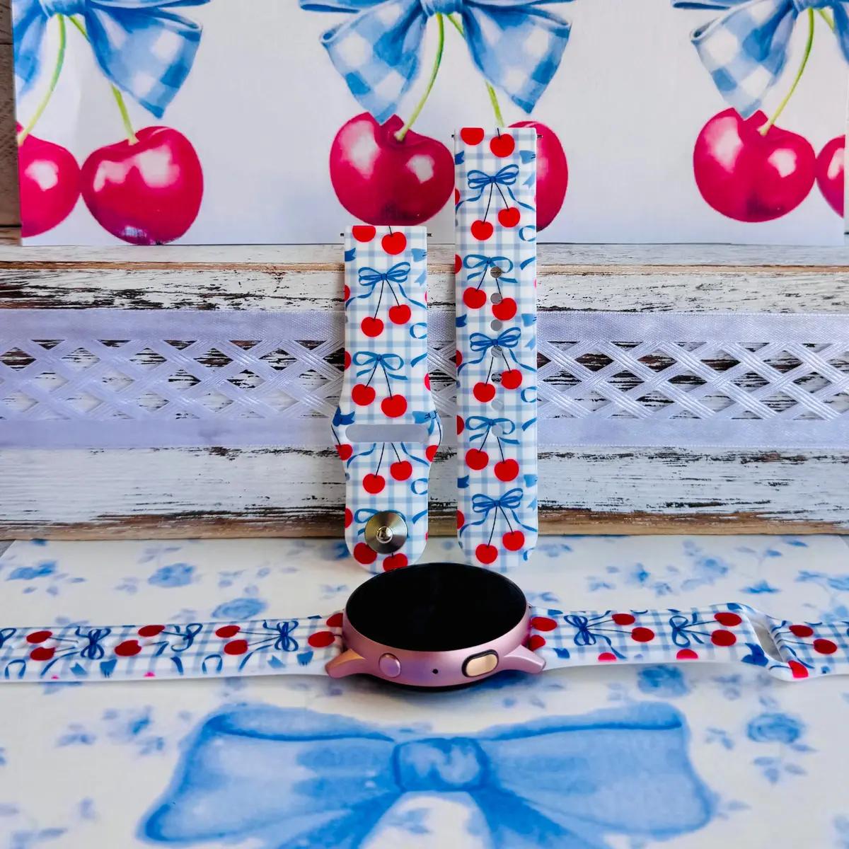 Cherry On Top Print Silicone Band For Samsung Watch 1